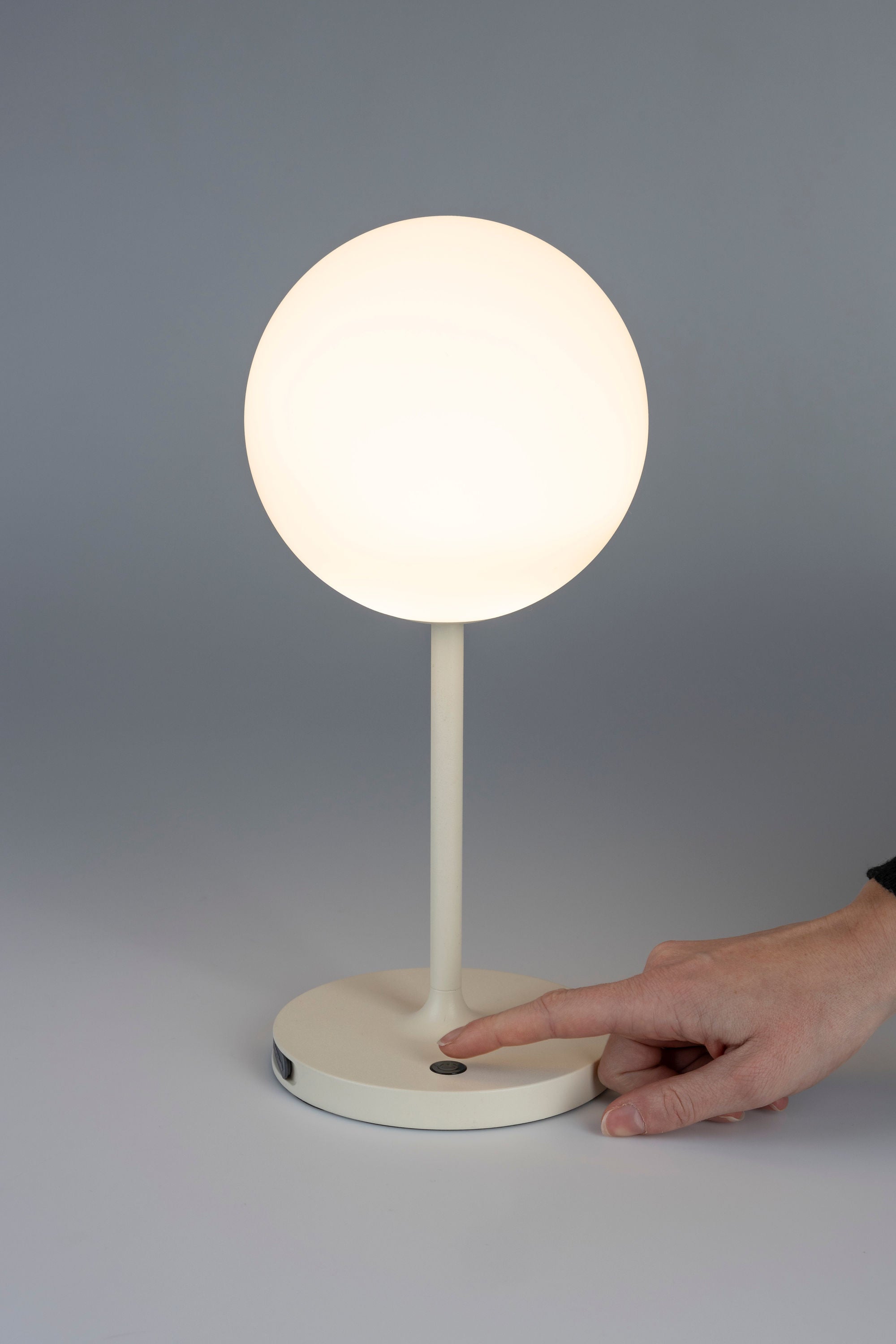 Hub Beige Orb Table Lamp